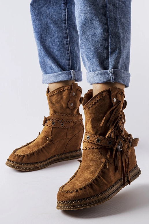 Hnedé čižmy na platforme, „Teodata"