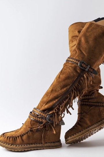 Hnedé čižmy na kline Novella 2