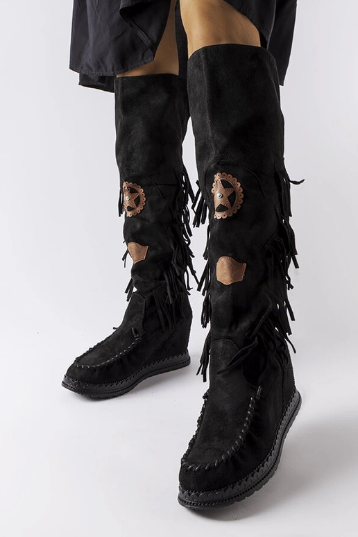 Čierne čižmy Cascia na kline