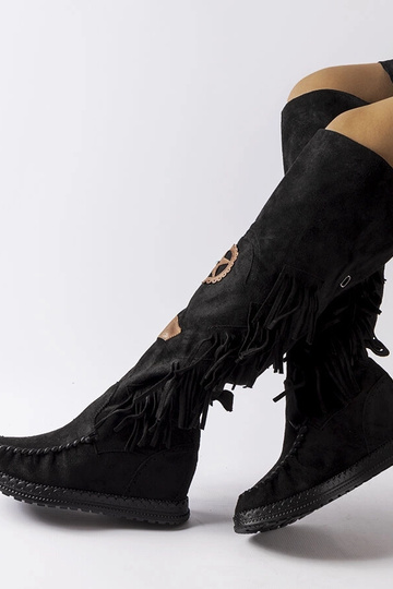 Čierne čižmy Cascia na kline 2