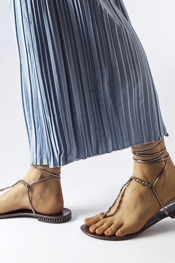 Tmavosivé sandále so... 2