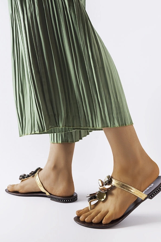 Zlaté elegantné šľapky, „Zarattini"