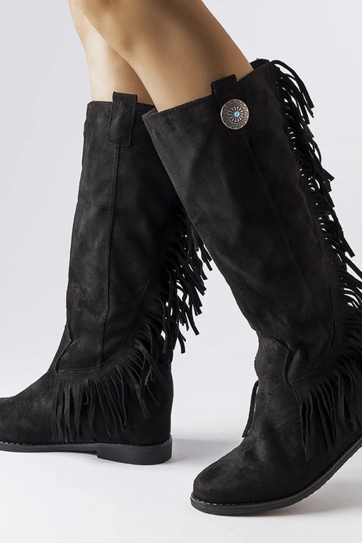 Čierne čižmy s krytým klinom Lecore