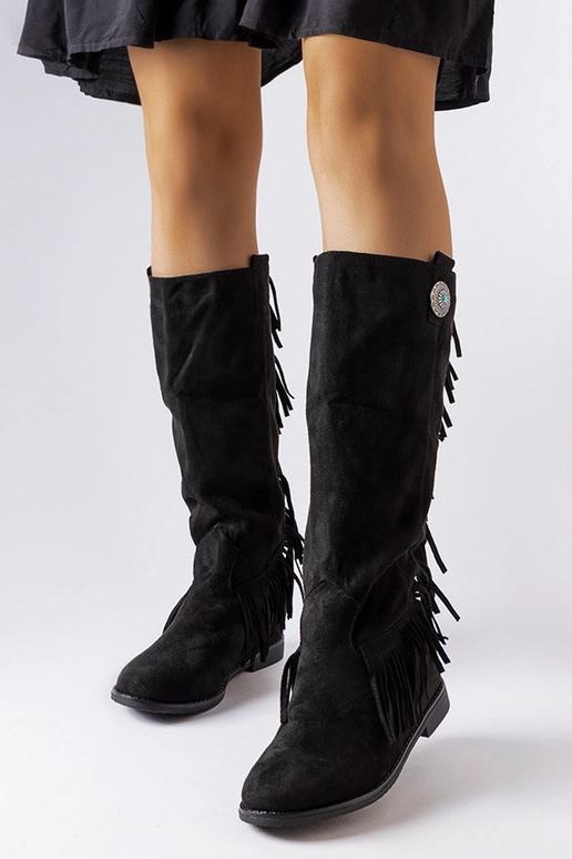 Čierne čižmy s krytým klinom Lecore