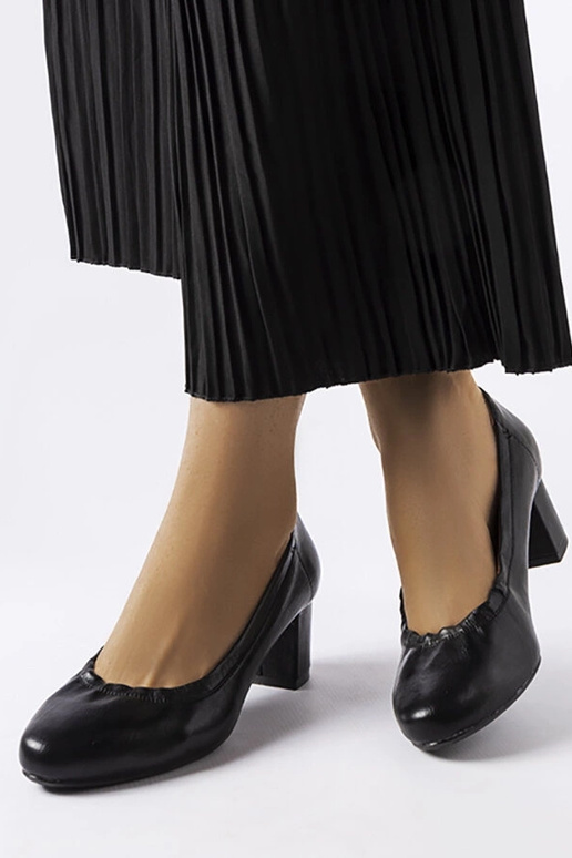 Čierne lodičky Ploufe s blokovým...