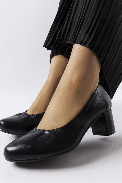 Čierne lodičky Ploufe s blokovým...