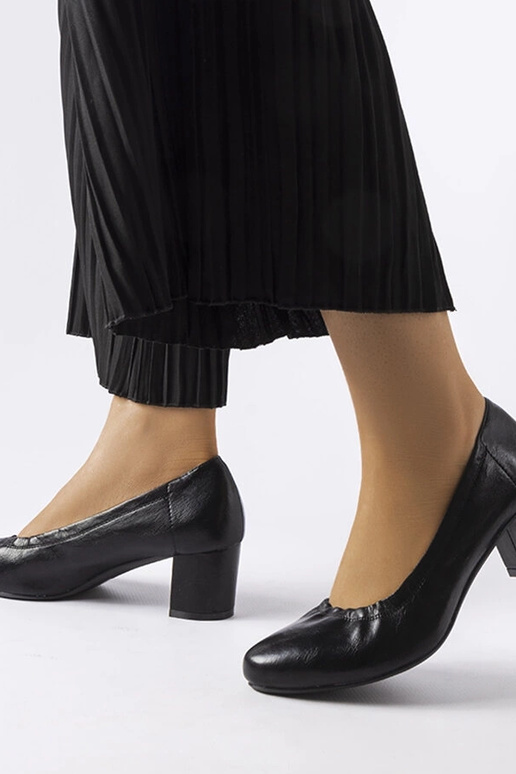 Čierne lodičky Ploufe s blokovým...