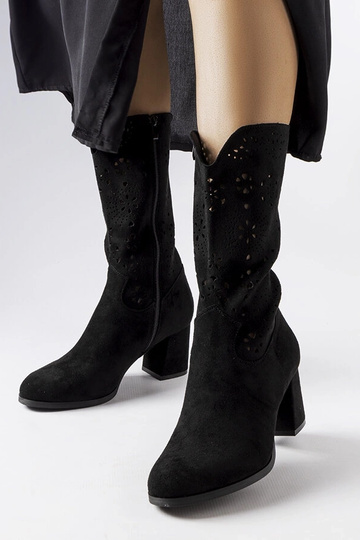 Čierne vzorované čižmy na...