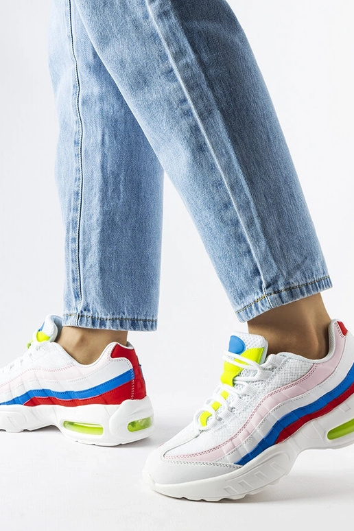 Biele tenisky s farebnými vsadkami...