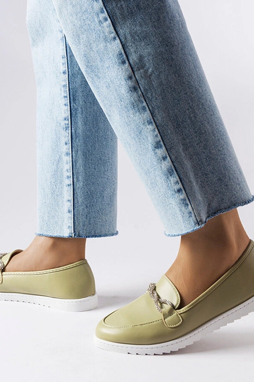 Zelené mokasíny so zirkónmi Paola