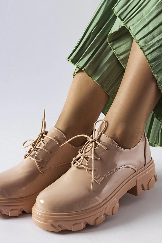 Béžové lakované topánky Kelly