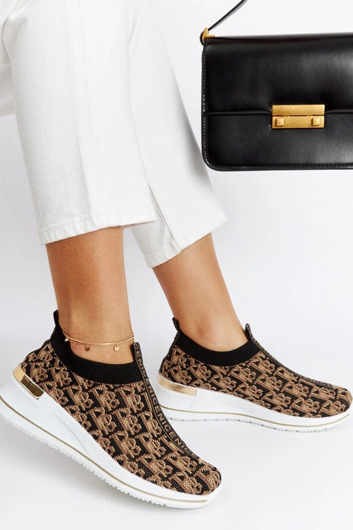 Čierne a hnedé Slip On Tartano Topánky