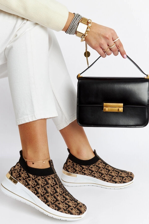 Čierne a hnedé Slip On Tartano Topánky