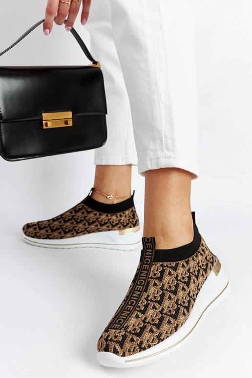 Čierne a hnedé Slip On Tartano Topánky