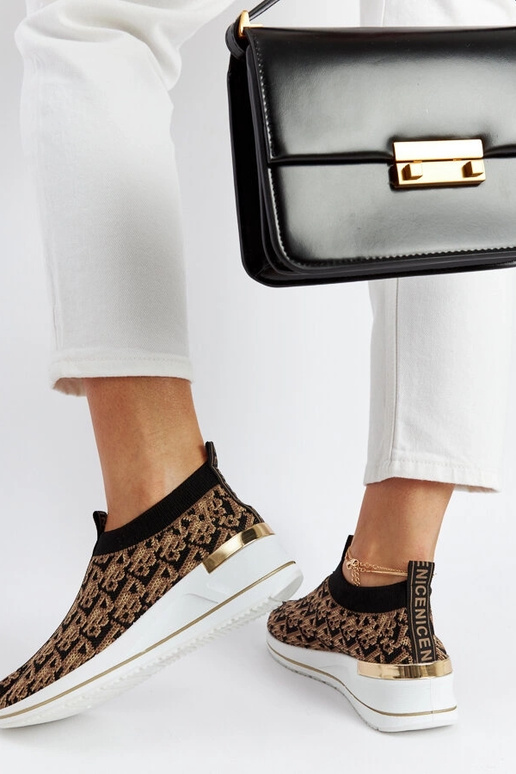 Čierne a hnedé Slip On Tartano Topánky