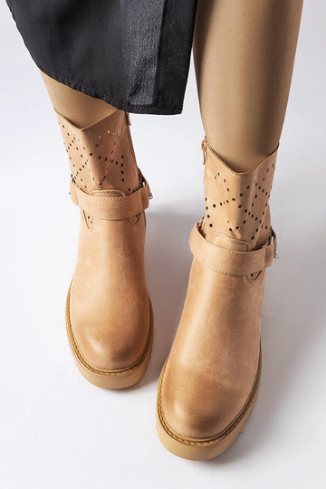 Béžové prelamované členkové... 2