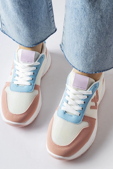 Biele-ružové-modré športové...