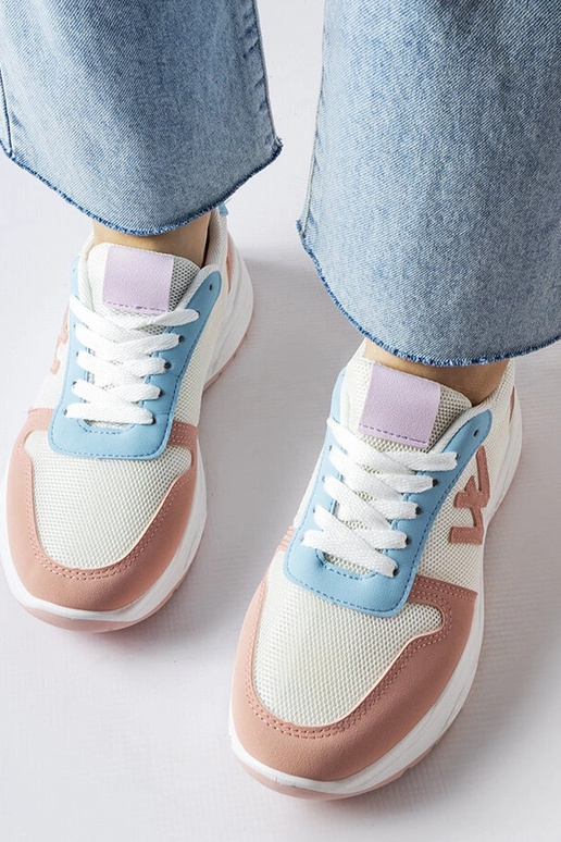 Biele-ružové-modré športové topánky,...