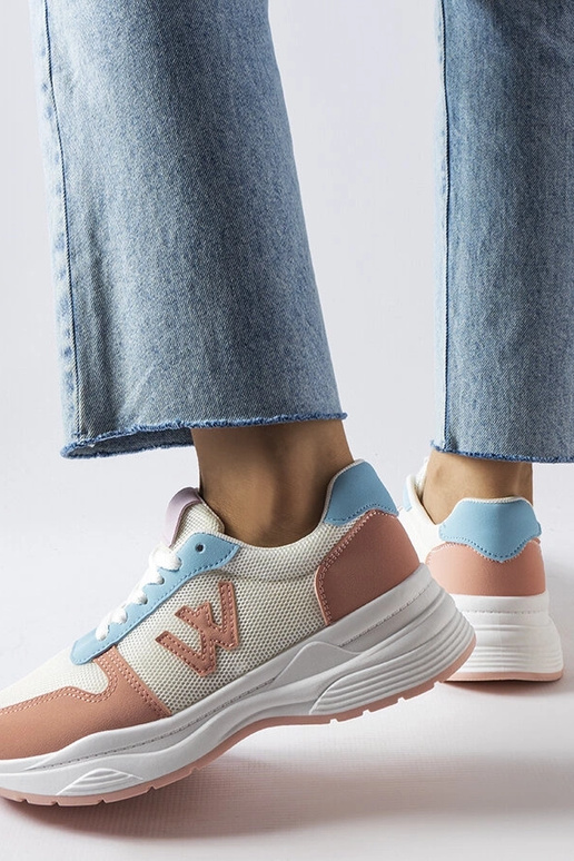 Biele-ružové-modré športové topánky,...