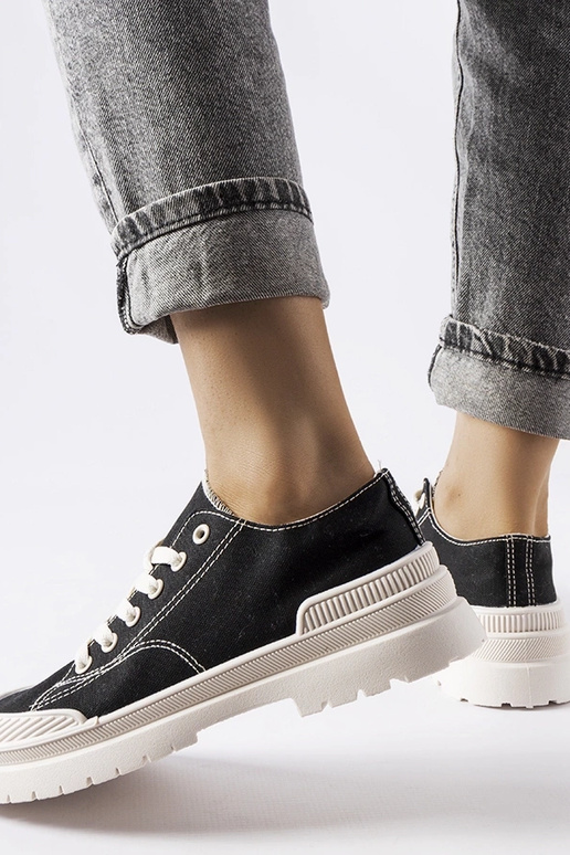 Čierne plátené tenisky Nassar