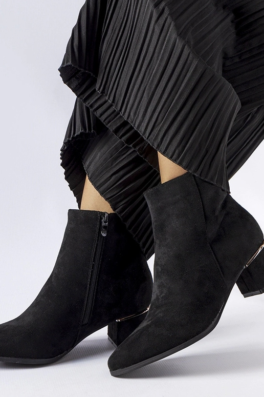 Čierne členkové topánky na nízkom...