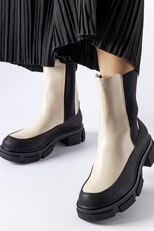 Béžovo-čierne nazúvacie členkové...