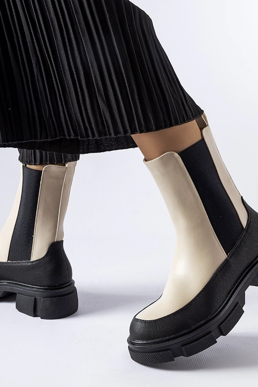 Béžovo-čierne nazúvacie členkové...