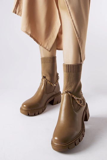 Hnedé členkové čižmy s...