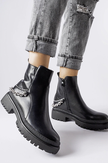 Čierne členkové čižmy s...