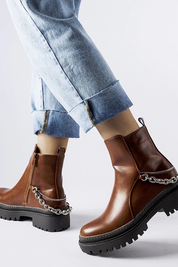 Hnedé členkové čižmy s... 2