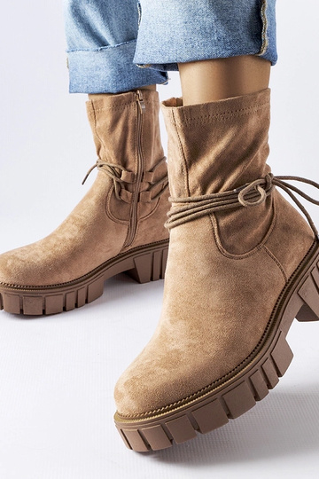 Béžové šnurovacie členkové...