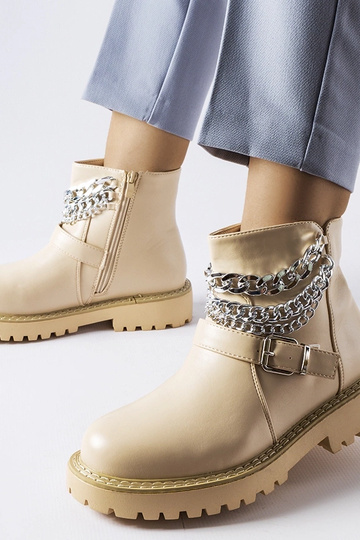 Béžové členkové čižmy s... 2