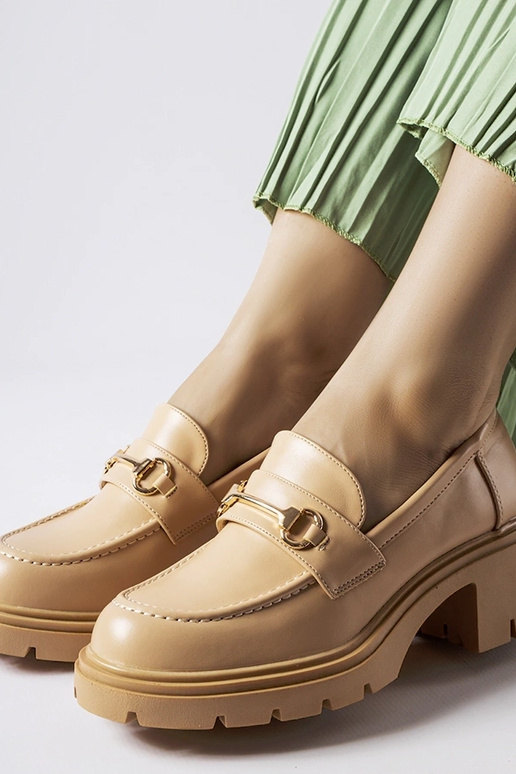 Pieskové poltopánky na podpätku,...