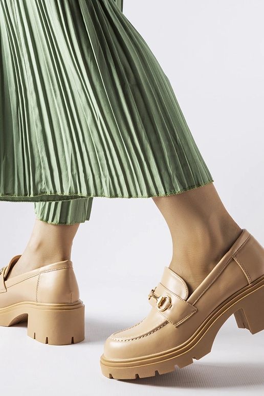 Pieskové poltopánky na podpätku,...