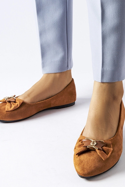 Jetté hnedé balerínky so špičkou