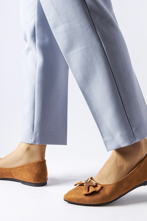 Jetté hnedé balerínky so špičkou