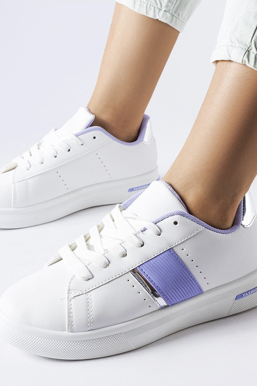 Biele športové topánky s fialovým...