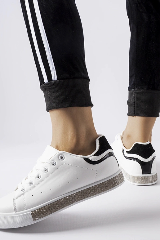 Čierno-biele zirkónové tenisky Dina