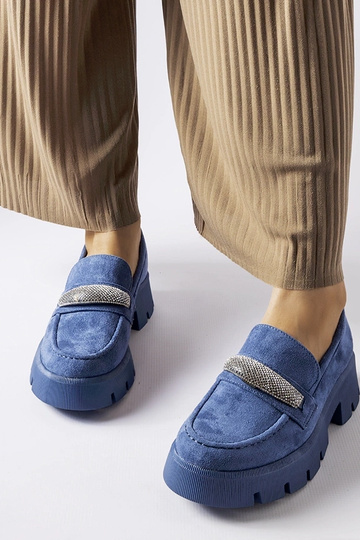 Modré mokasíny so zirkónmi...