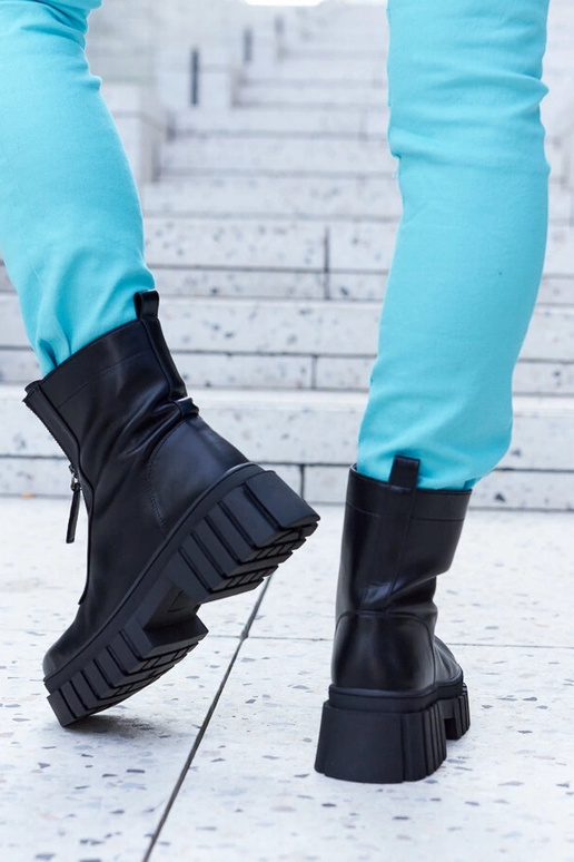 Čierne zateplené členkové čižmy so...