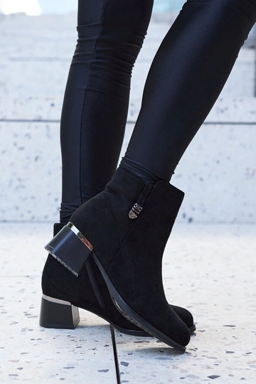 Čierne členkové čižmy z... 2