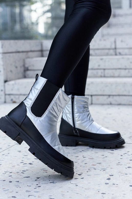 Čierne zimné členkové topánky z...