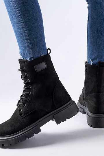 Čierne zateplené čižmy, eko... 2