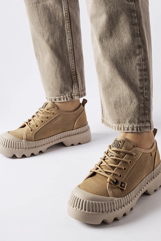 Béžové kožené tenisky Big Star KK274511