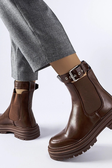 Hnedé členkové čižmy s... 2