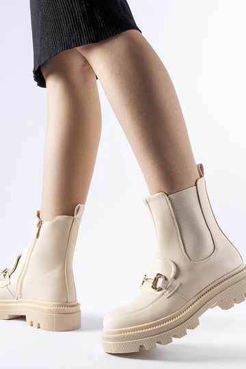 Béžové členkové čižmy s... 2