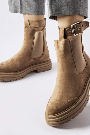 Hnedé členkové čižmy s...