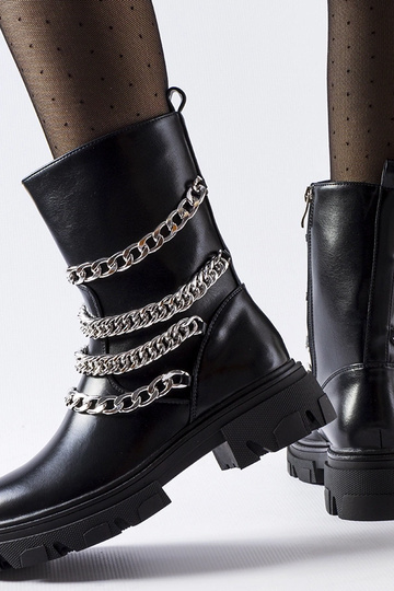 Čierne členkové čižmy s...