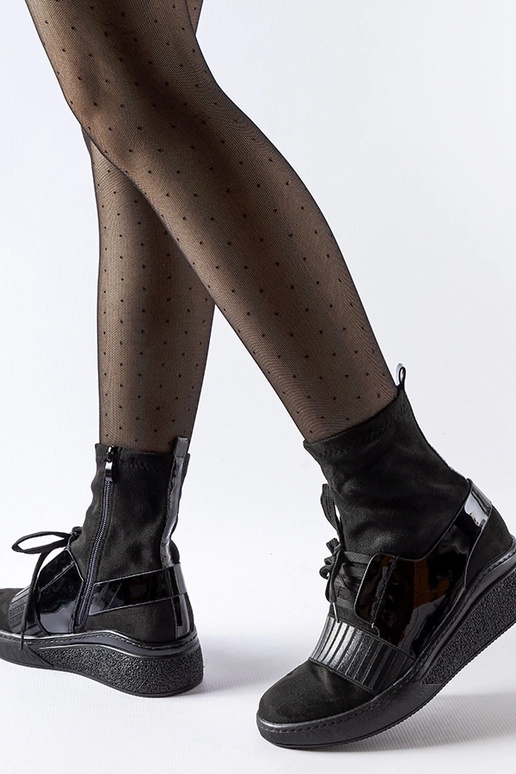 Čierne ponožkové čižmy na klinu Spoleto