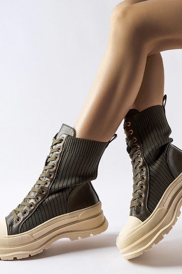 Tmavo zelené členkové čižmy... 2